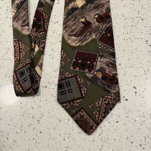 VINTAGE 100% Silk Tie w/ Rare Ducks Pattern - “417 by VAN HEUSEN” - 58”x4”